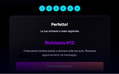 Immagine 1 — Schermata di conferma accettazione completata alt="Schermata del kiosk Ariaa con conferma accettazione completata e numero richiesta assegnato